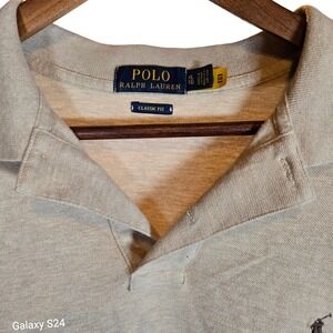 Polo Ralph Lauren Men Classic Fit XL Beige Short Sleeve Polo Shirt with‎ Logo
